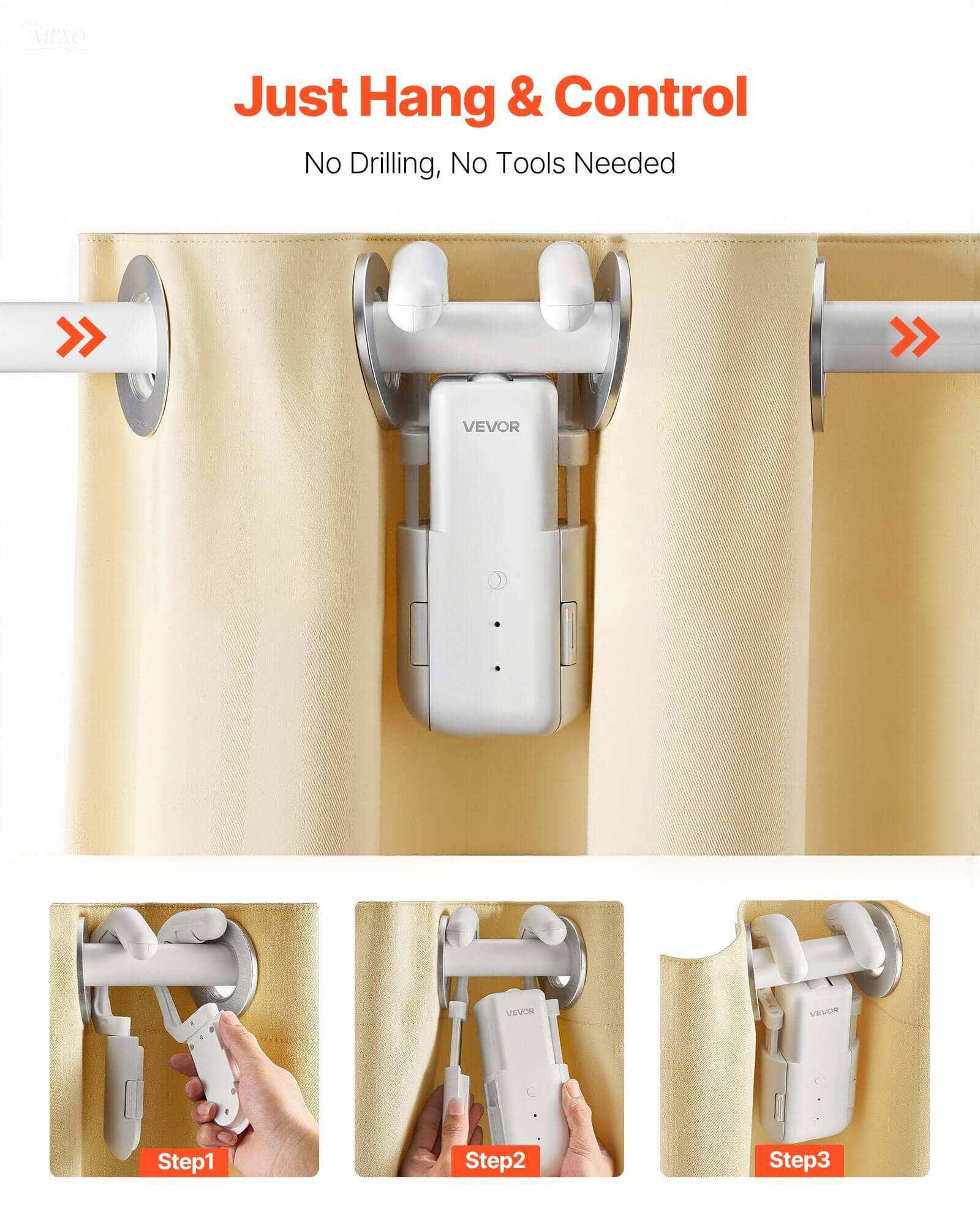 Smart Curtain Opener Alexa Google Home features light sensor, timed opening, and silent mode for convenient automation.
