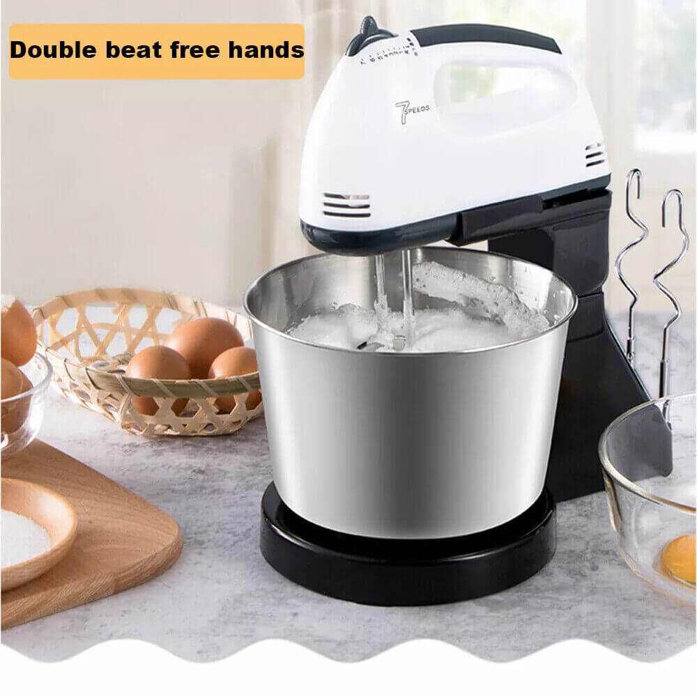 7-Speed Electric Stand Mixer with tilt-head and attachments for versatile baking tasks