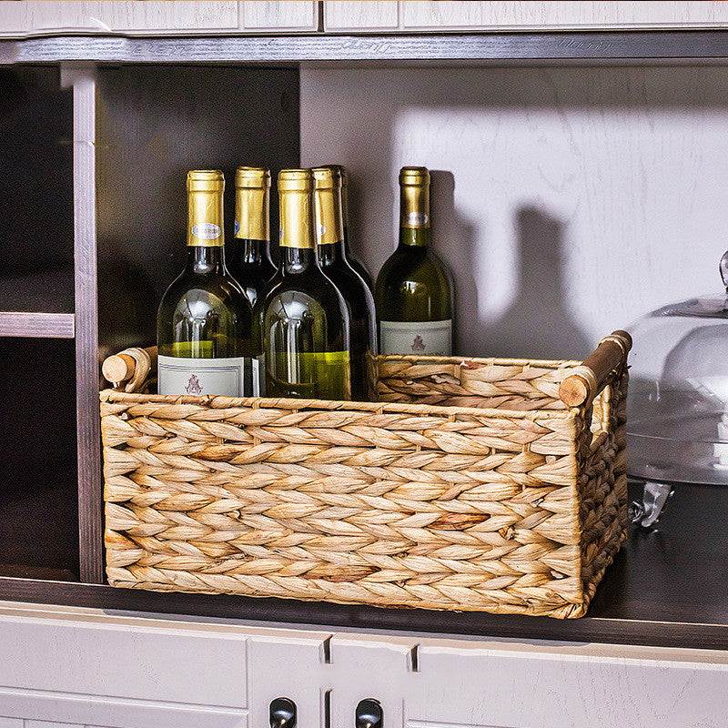 Handcrafted rattan storage basket with natural woven texture for stylish home organization