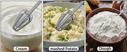 7-Speed Electric Stand Mixer with tilt-head design, mixing bowl, beater, and dough hook attachments on kitchen counter