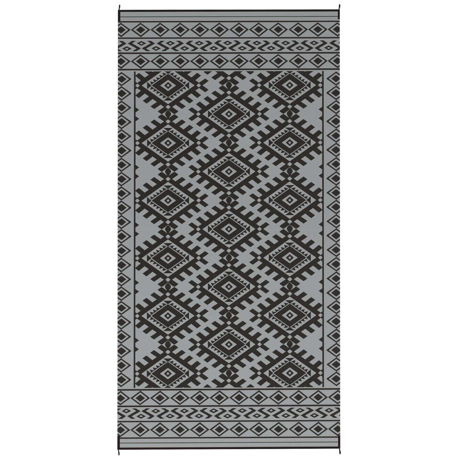 Reversible Waterproof Outdoor Rug folded and carried in bag by family, showcasing compact and portable design.