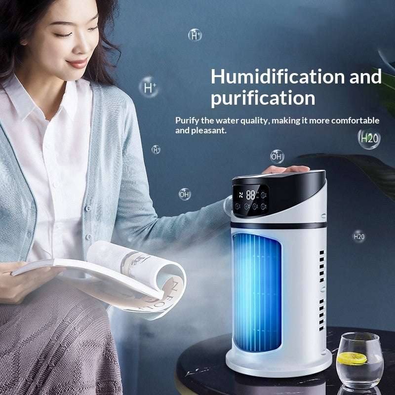 Portable Air Cooler Fan – 3 in 1 quiet cooling desk fan with water-cooling technology for refreshing comfort anywhere.